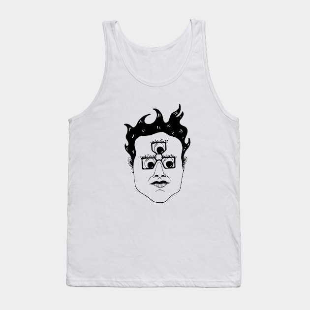 Googly Third Eye Pince Nez - Line Drawing Tank Top by studiogooz